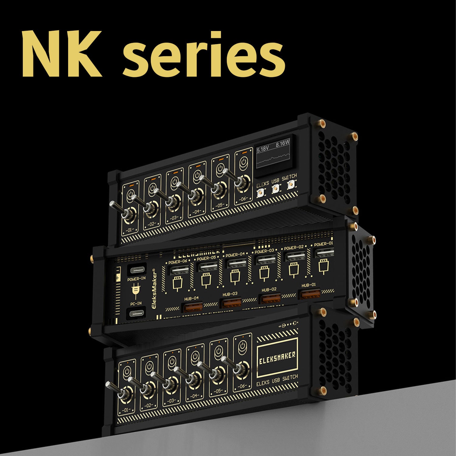 Eleksmaker NK1 ELEKS USB Switch 6 Port USB Hub Gold-plated with Toggle  Switch