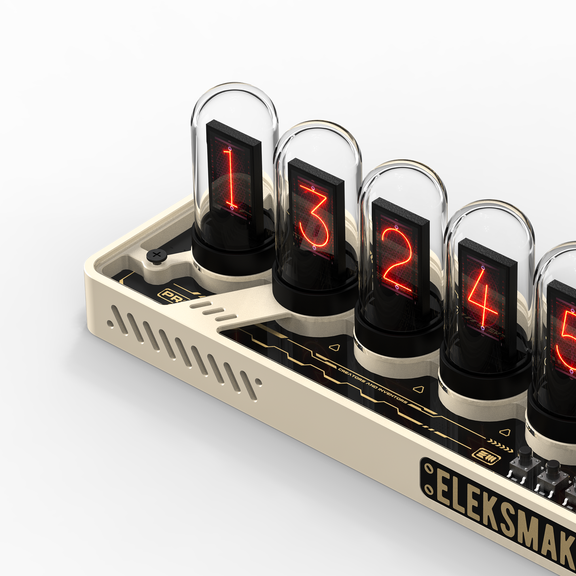 EleksMaker EleksTube IPS PR1 — Pepper White Edition Nixie Tube Clock