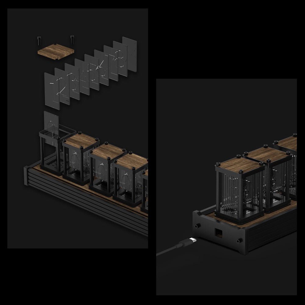Elekstube R 6-Bit Kit Electronic Led Luminous Retro Glows Analog Nixie Tube Clock