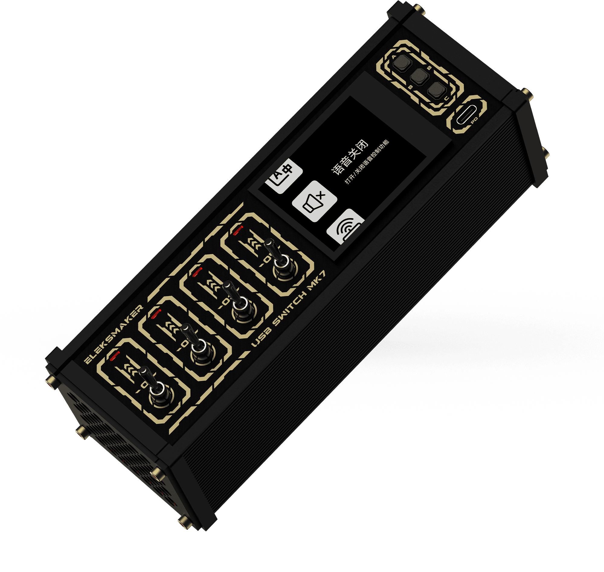 EleksMaker MK7 — Giant LCD 12-Port USB Hub with Toggle Switches & 72W Fast Charging