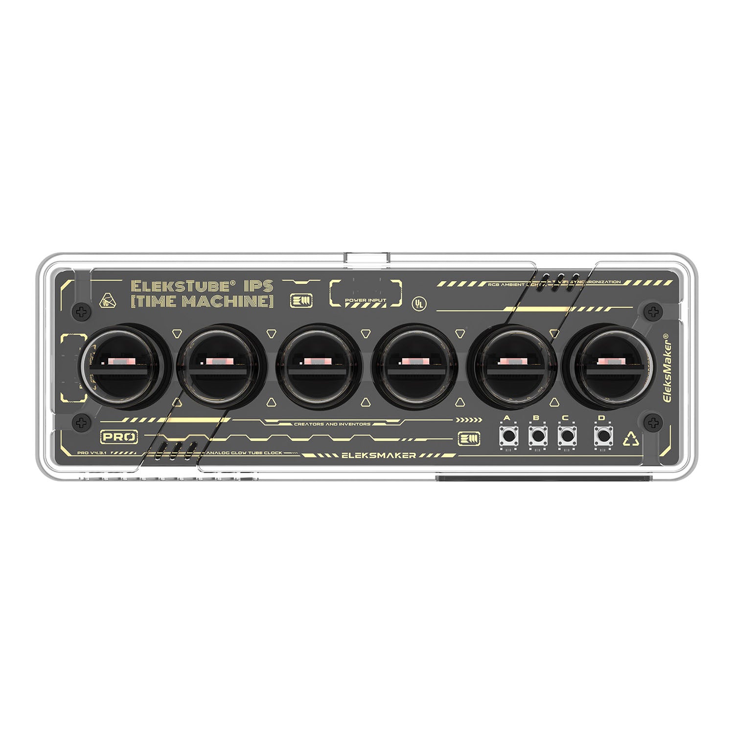 EleksMaker EleksTube IPS PR2 — Transparent Edition Nixie Tube Clock