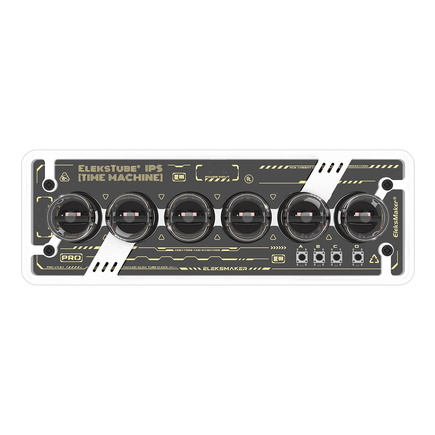 EleksTube IPS PR3 Just White — Minimalist Nixie Tube Clock