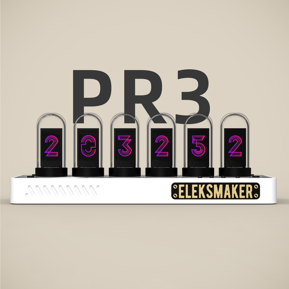 EleksTube IPS PR3 Just White — Minimalist Nixie Tube Clock