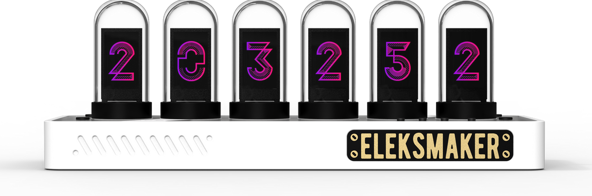EleksTube IPS PR3 Just White — Minimalist Nixie Tube Clock